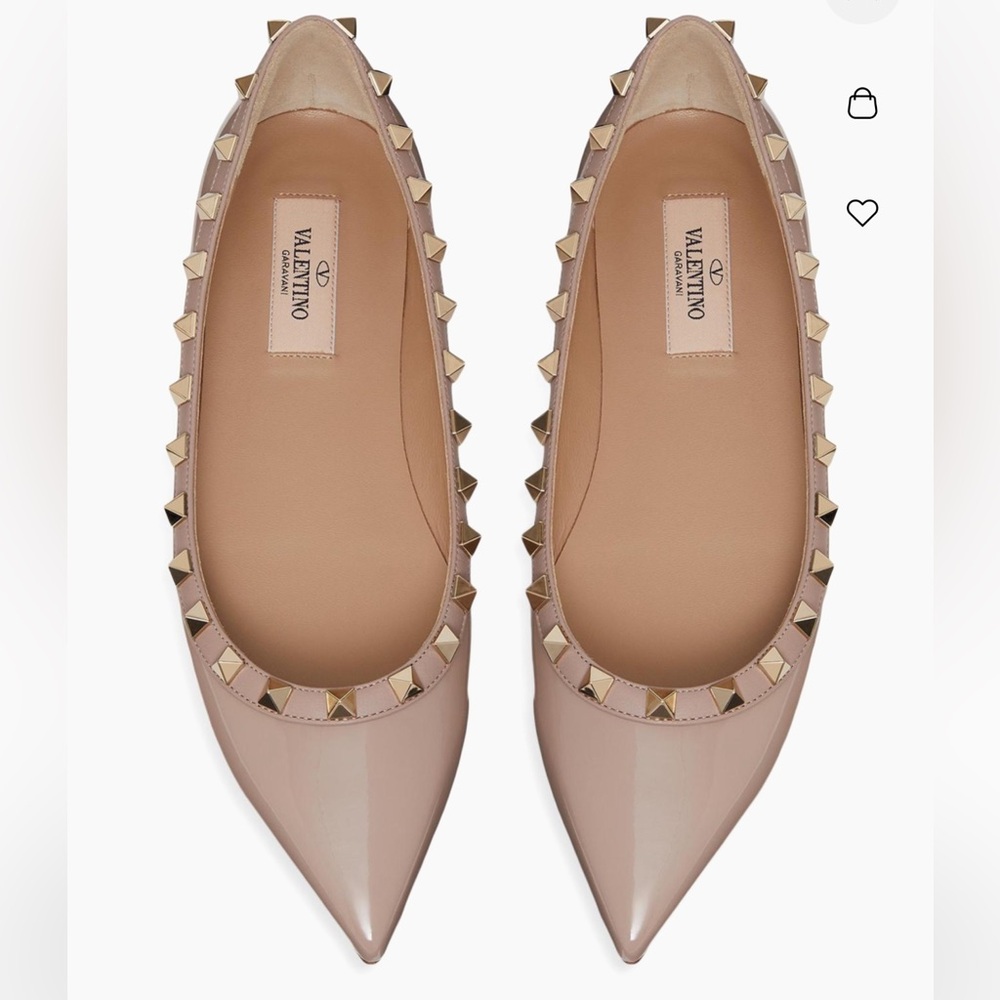 Valentino Rockstud Patent Nude Flats NIB